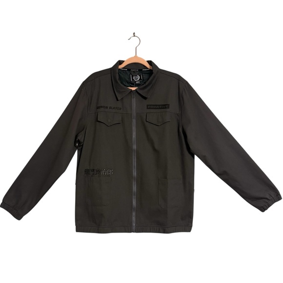 Primitive X Demon Slayer Charcoal Utility Jacket. Tanjiro Jacket. Size Medium. - Picture 2 of 15